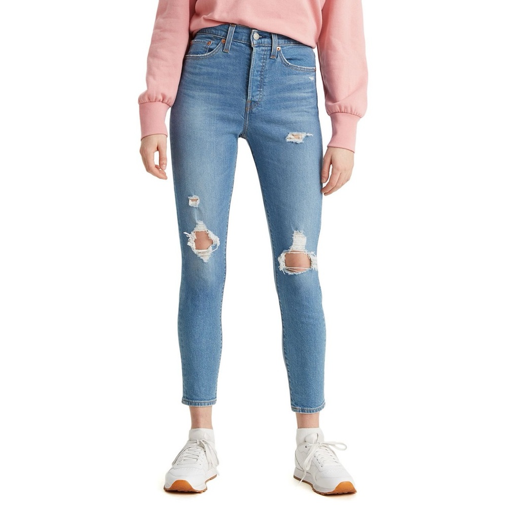 Levi's Blue High Rise Distressed Jeans